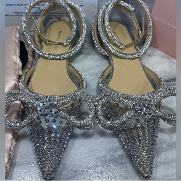 MACH & MACH Double Bow PVC Crystal Rays Flats (15mm) NIB size 38 - Picture 12 of 12